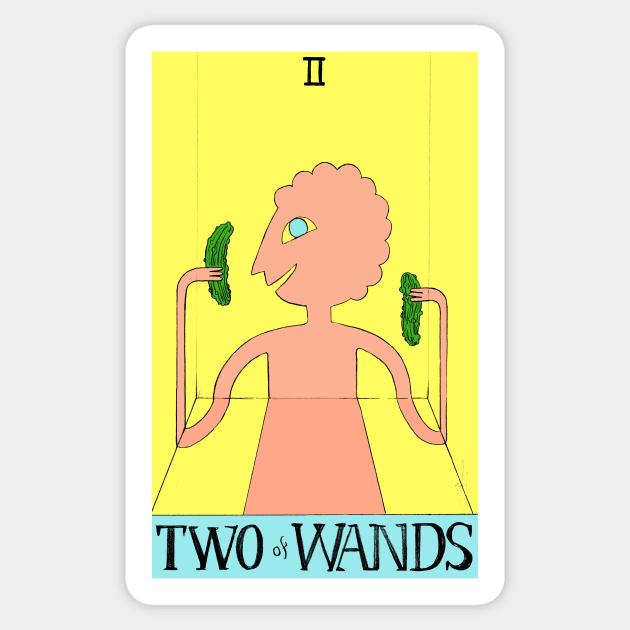 Prismo as Two of Wands Adventure Time tarot card Sticker by sadnettles